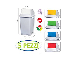  BIDONE GETTACARTE CON COP. COL. BASCULANTE